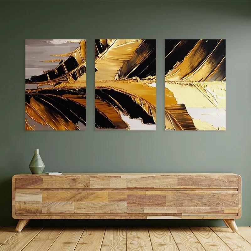 Mehrteiliges Leinwandbild Goldenlack Set mockup 2