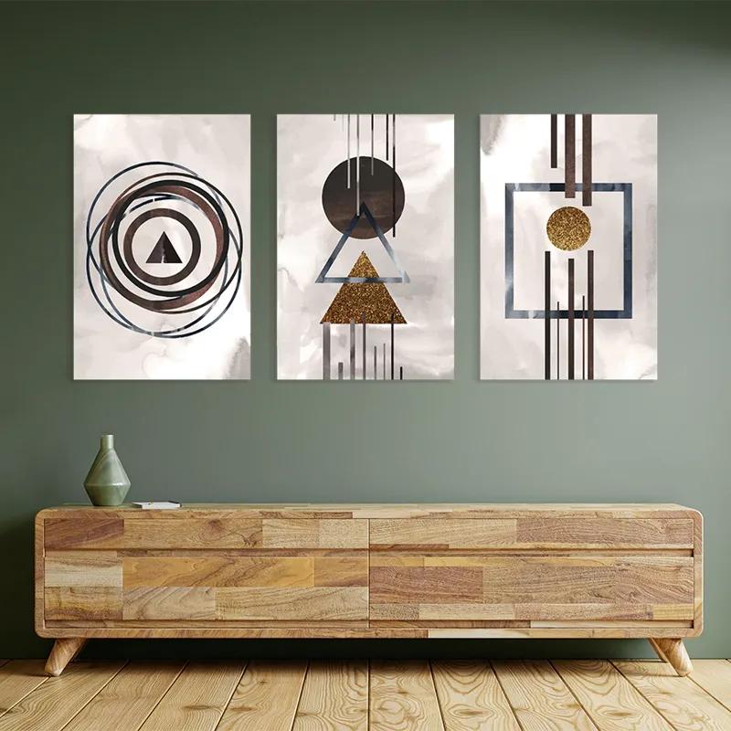 Mehrteiliges Leinwandbild Greybstract Set mockup 2