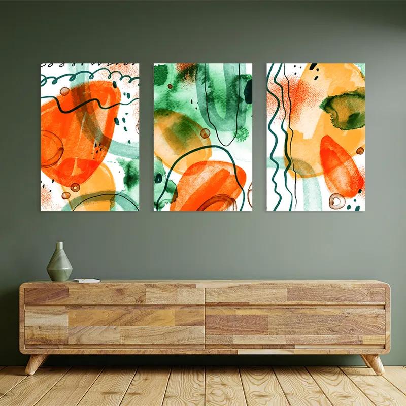 Mehrteiliges Leinwandbild Orange Green Set mockup 2