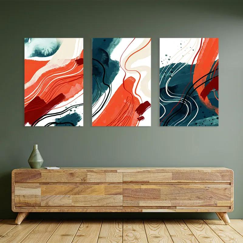 Mehrteiliges Leinwandbild Orangelue Set mockup 2