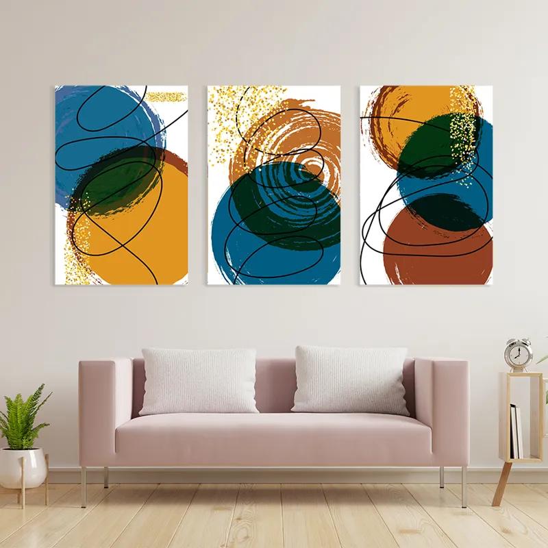 Mehrteiliges Leinwandbild Abstract Circles mockup 3