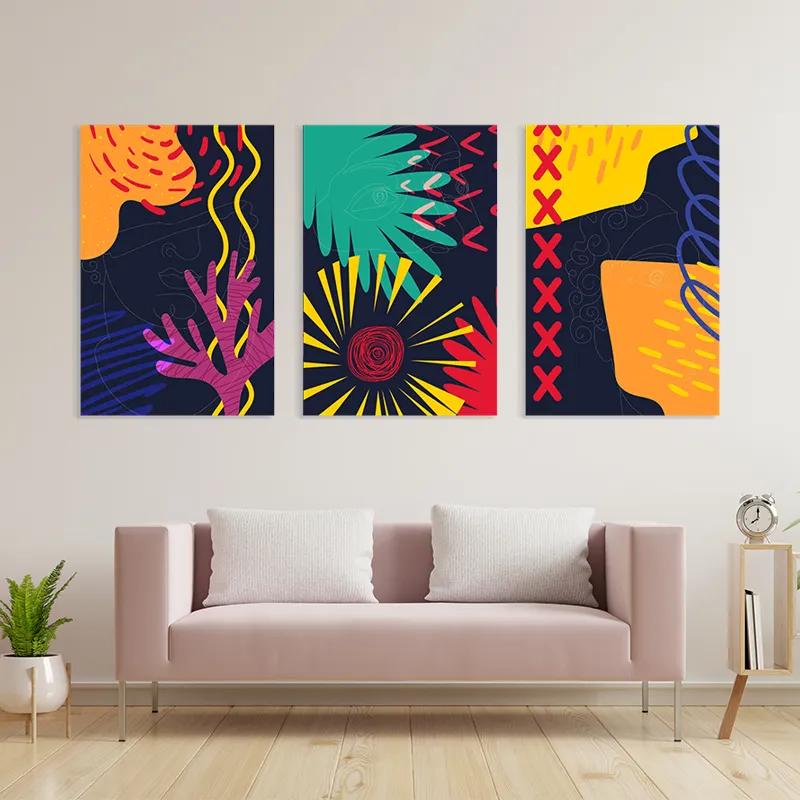 Mehrteiliges Leinwandbild Abstract Face mockup 3