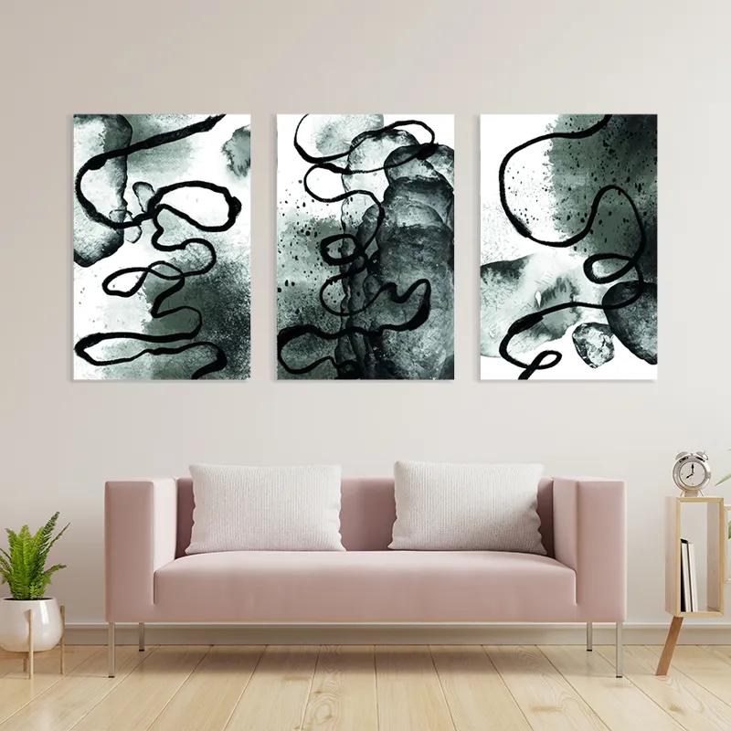 Mehrteiliges Leinwandbild Black Linesrt mockup 3