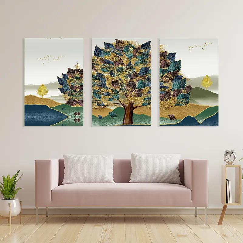 Mehrteiliges Leinwandbild Bluend Red Tree mockup 3