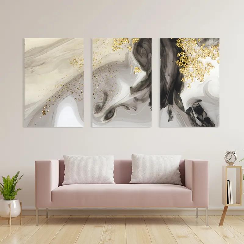 Mehrteiliges Leinwandbild Cream Glitter Set mockup 3