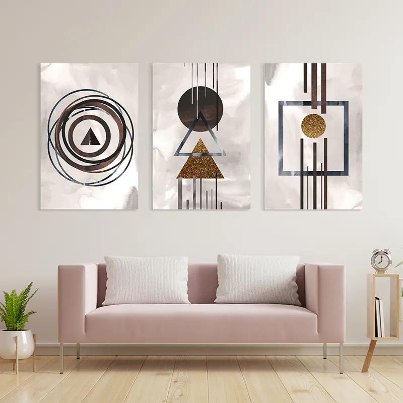 Mehrteiliges Leinwandbild Greybstract Set mockup 3