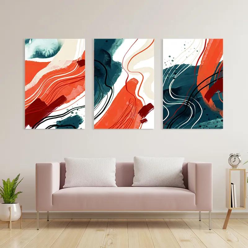 Mehrteiliges Leinwandbild Orangelue Set mockup 3