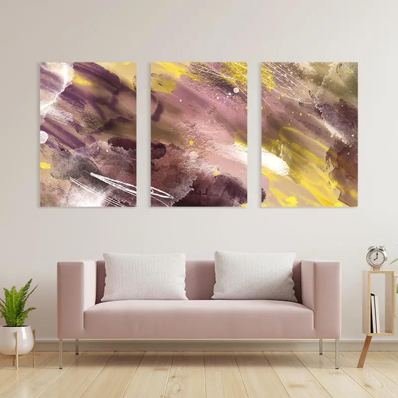 Mehrteiliges Leinwandbild Purple Set mockup 3