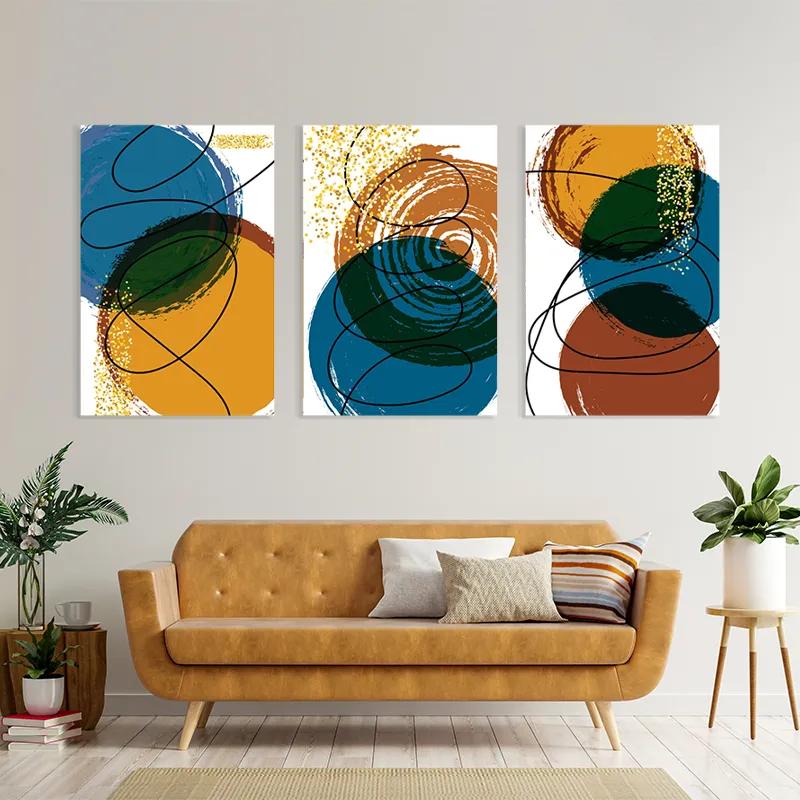 Mehrteiliges Leinwandbild Abstract Circles mockup 4