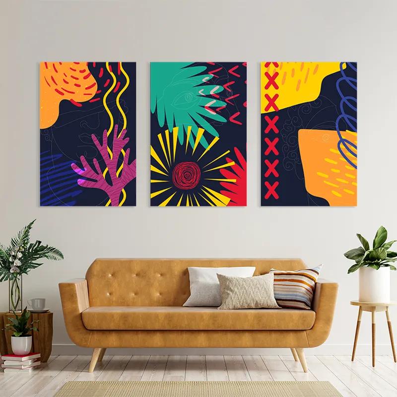 Mehrteiliges Leinwandbild Abstract Face mockup 4