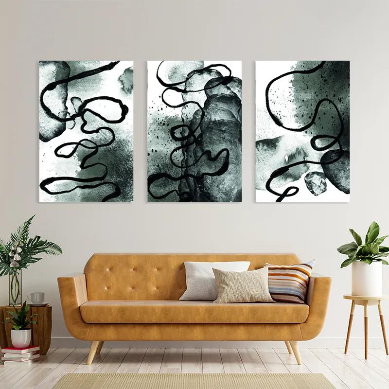 Mehrteiliges Leinwandbild Black Linesrt mockup 4