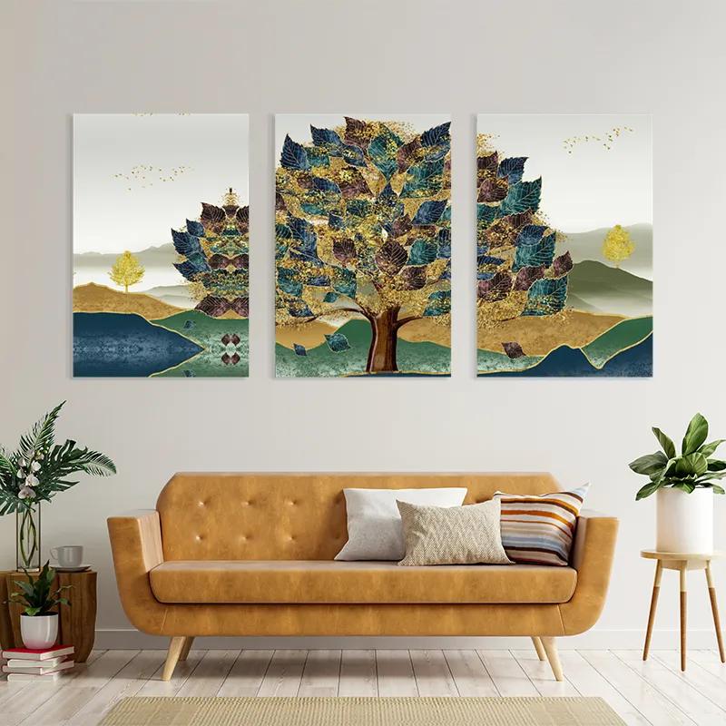 Mehrteiliges Leinwandbild Bluend Red Tree mockup 4