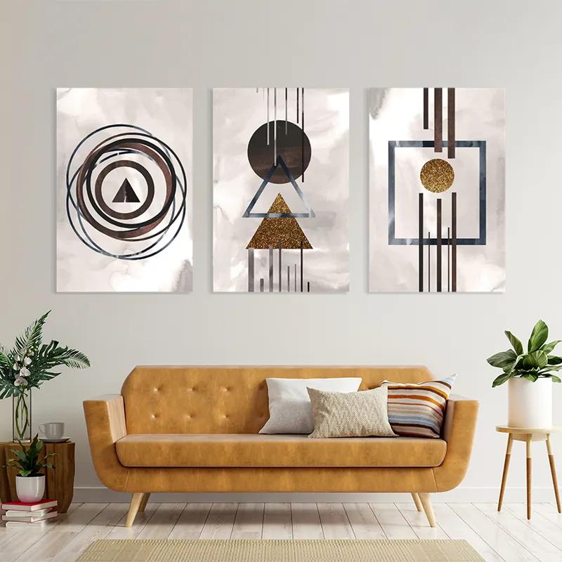 Mehrteiliges Leinwandbild Greybstract Set mockup 4