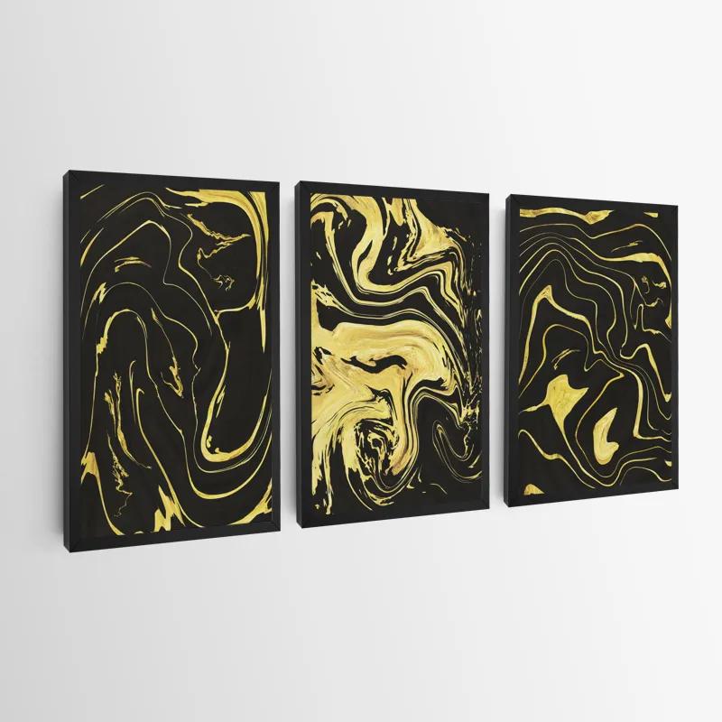 Mehrteiliges Leinwandbild Abstract Gold Lines mockup 0