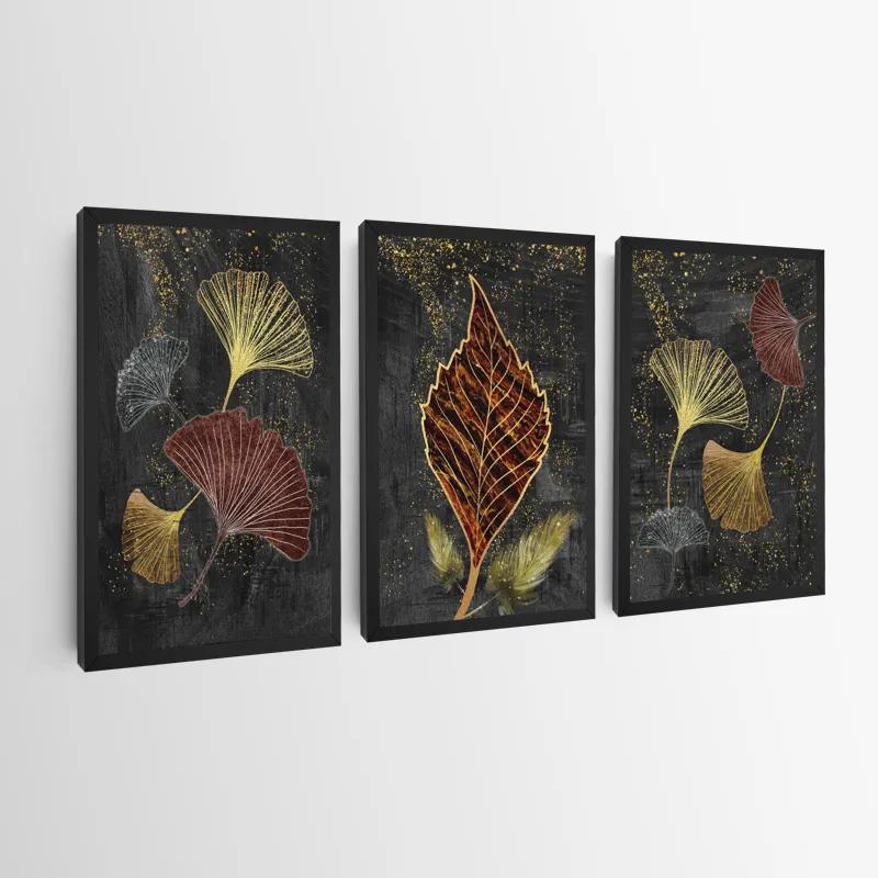 Mehrteiliges Leinwandbild Fire Leaves mockup 0