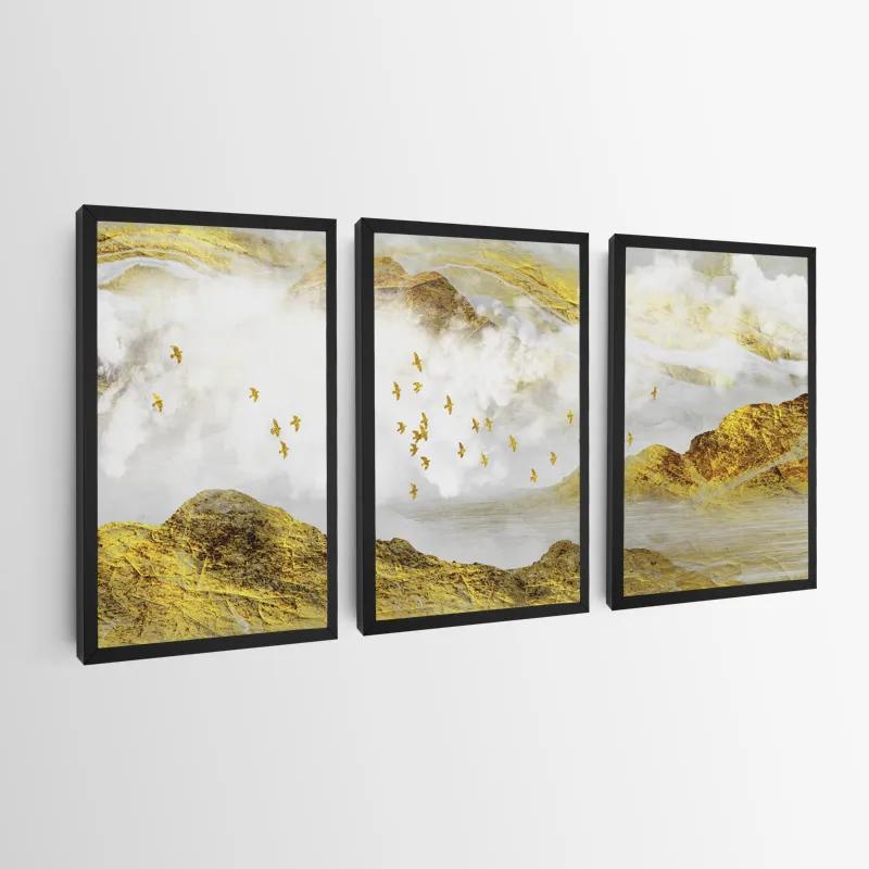 Mehrteiliges Leinwandbild Gold Mountain Set mockup 0