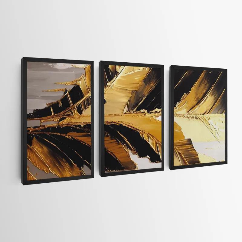 Mehrteiliges Leinwandbild Goldenlack Set mockup 0