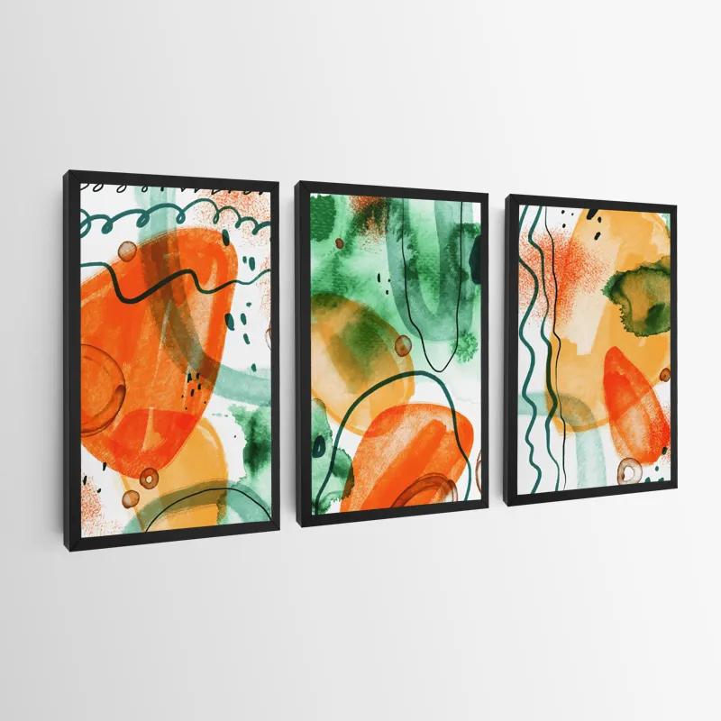 Mehrteiliges Leinwandbild Orange Green Set mockup 0