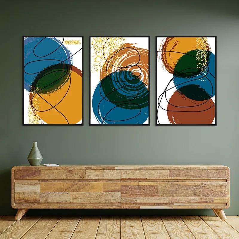 Mehrteiliges Leinwandbild Abstract Circles mockup 2