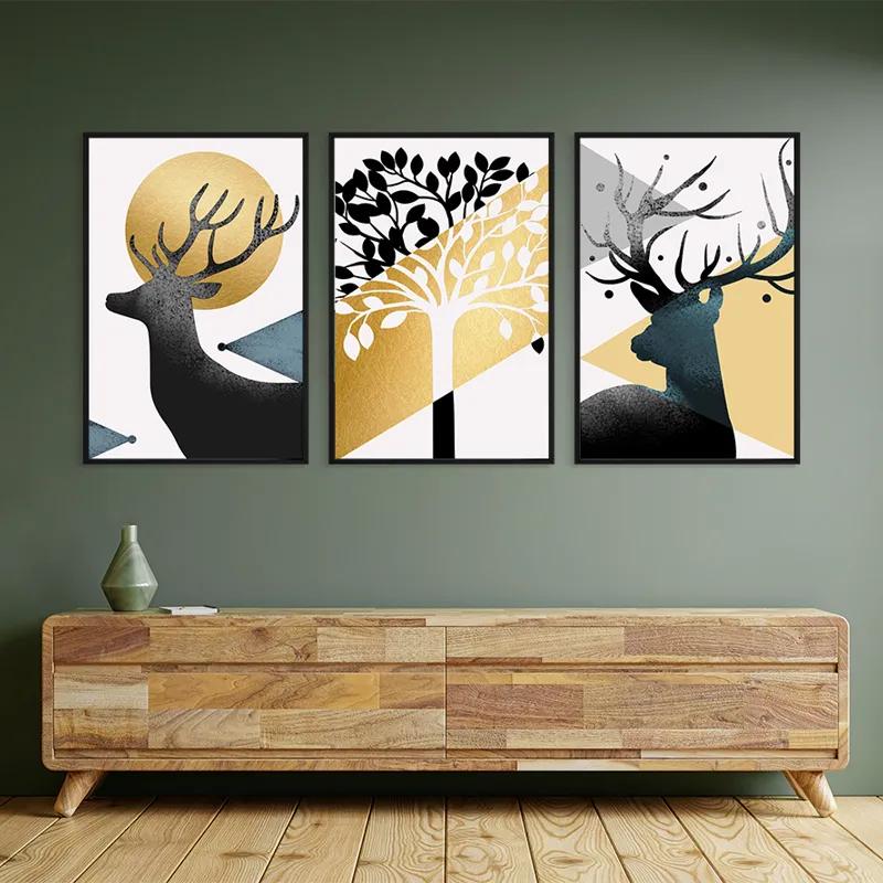 Mehrteiliges Leinwandbild Blacknd White Tree mockup 2