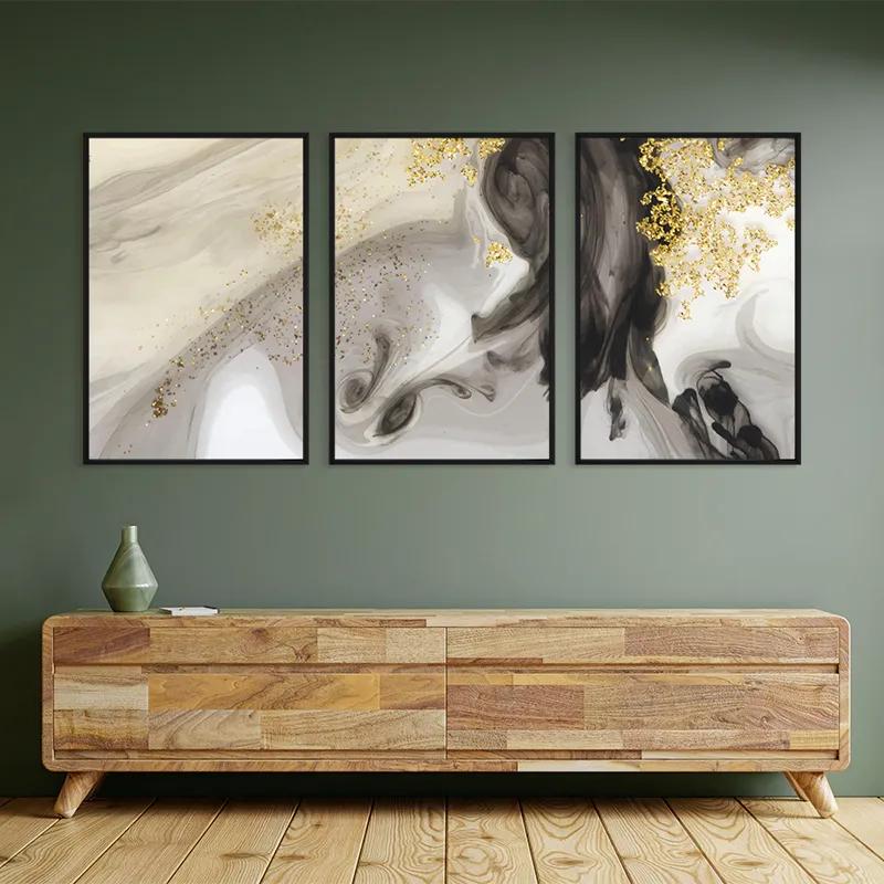 Mehrteiliges Leinwandbild Cream Glitter Set mockup 2