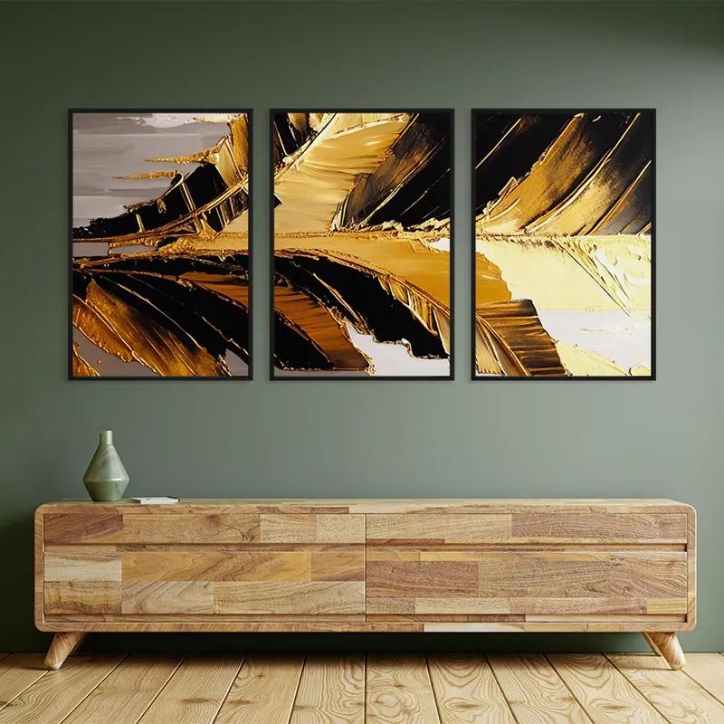 Mehrteiliges Leinwandbild Goldenlack Set mockup 2