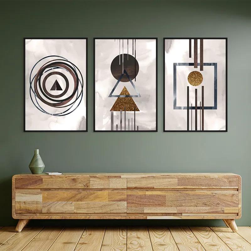 Mehrteiliges Leinwandbild Greybstract Set mockup 2