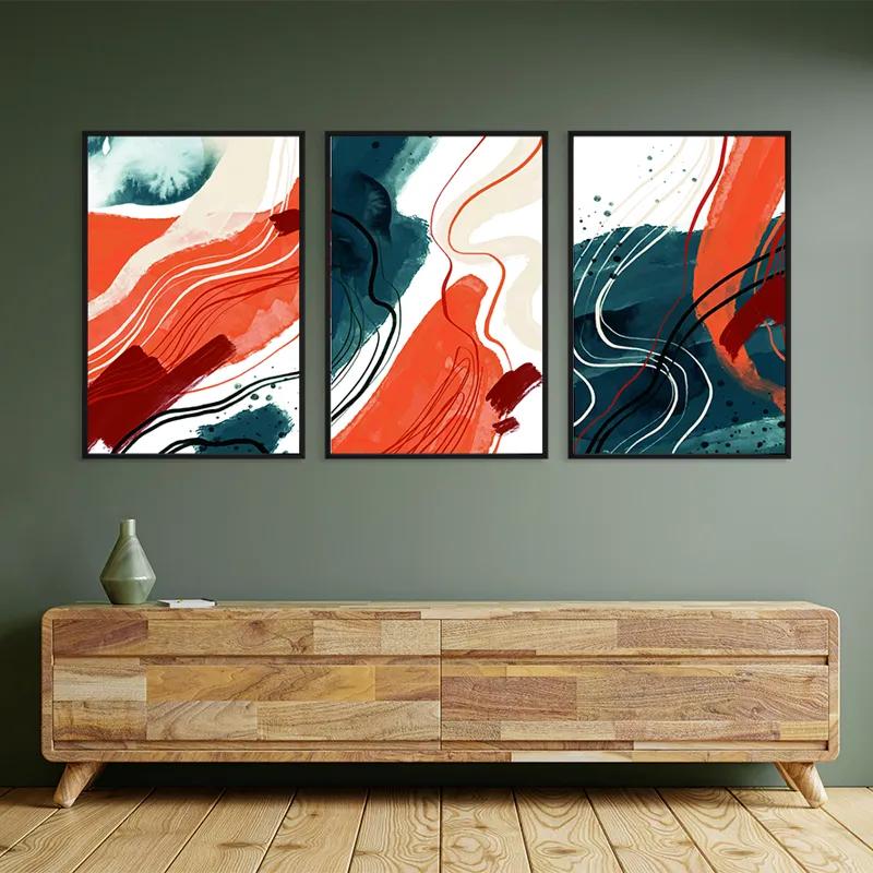 Mehrteiliges Leinwandbild Orangelue Set mockup 2