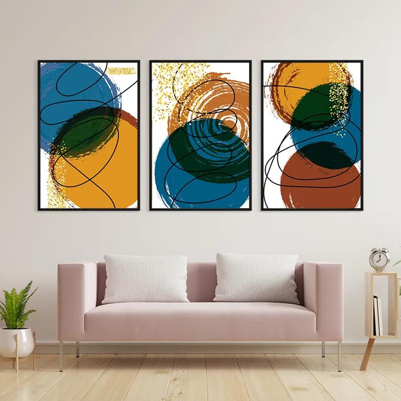 Mehrteiliges Leinwandbild Abstract Circles mockup 3