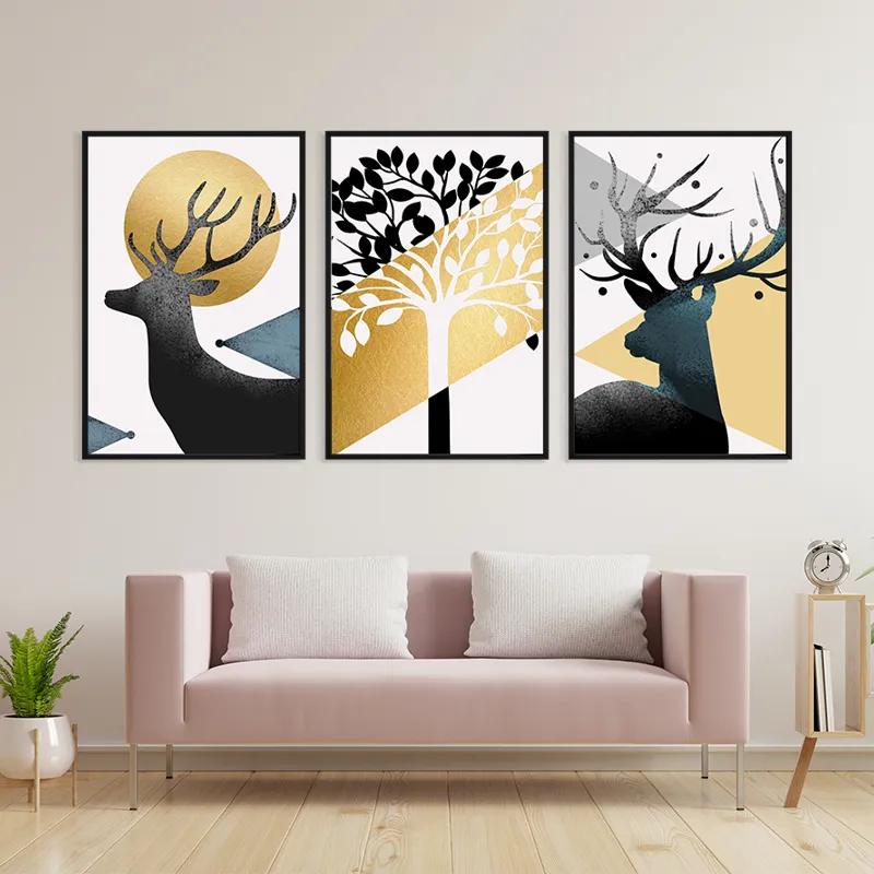 Mehrteiliges Leinwandbild Blacknd White Tree mockup 3