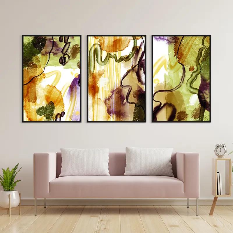 Mehrteiliges Leinwandbild Orange Purplert mockup 3