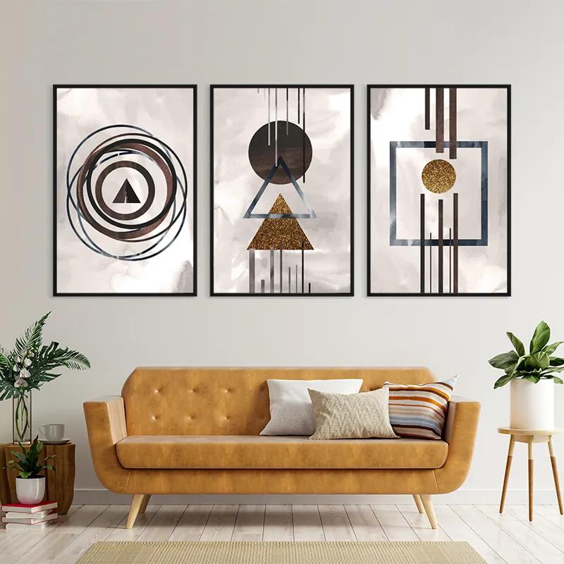 Mehrteiliges Leinwandbild Greybstract Set mockup 4