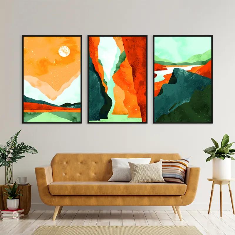 Mehrteiliges Leinwandbild Mountain Set mockup 4