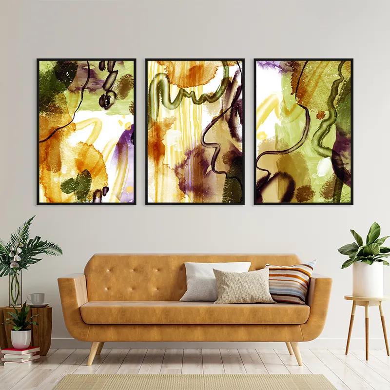 Mehrteiliges Leinwandbild Orange Purplert mockup 4