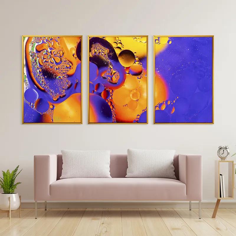 Mehrteiliges Leinwandbild Purple Orange Oil mockup 3