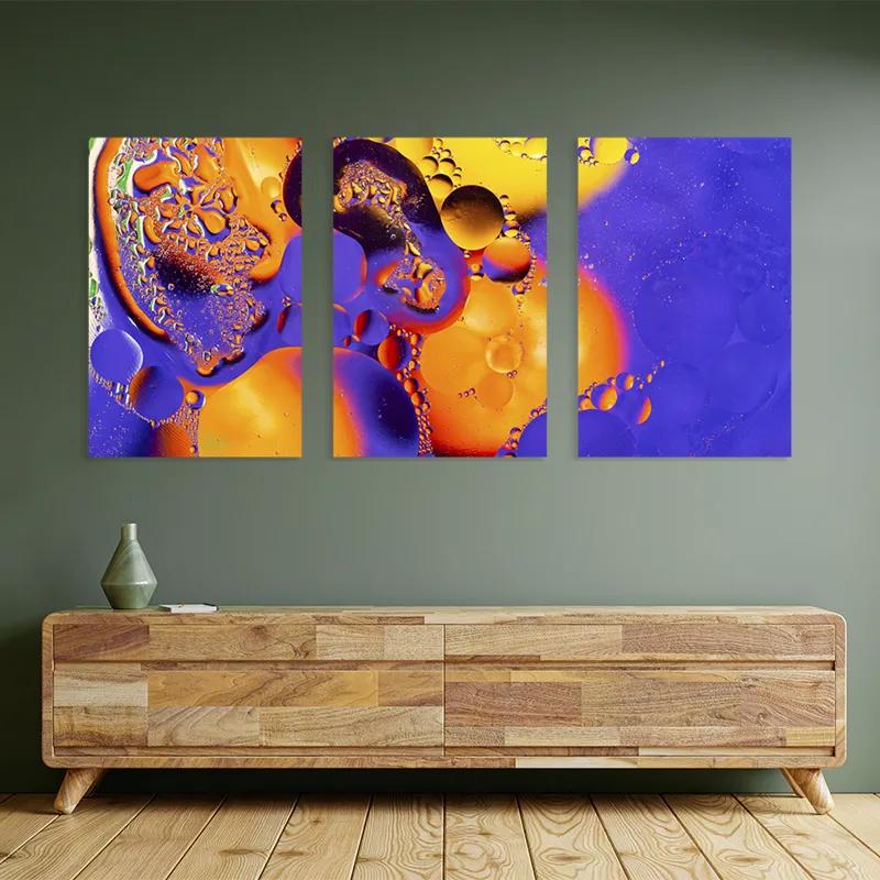 Mehrteiliges Leinwandbild Purple Orange Oil mockup 2