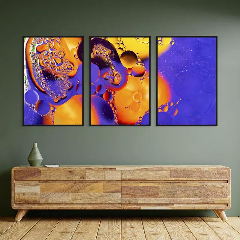 Mehrteiliges Leinwandbild Purple Orange Oil mockup 2