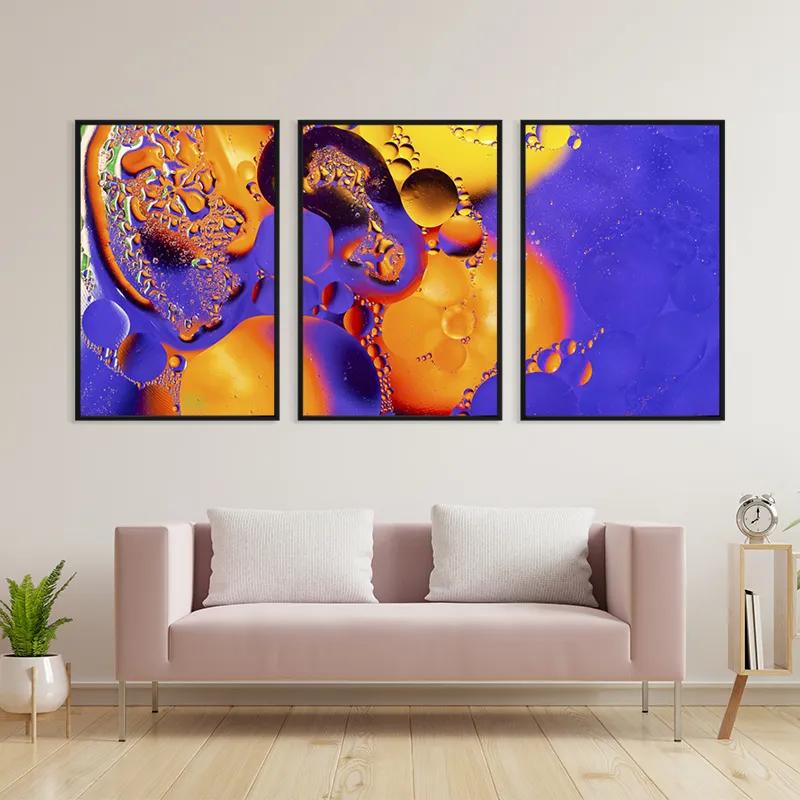 Mehrteiliges Leinwandbild Purple Orange Oil mockup 3