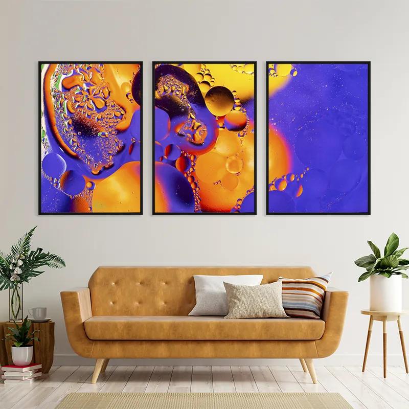 Mehrteiliges Leinwandbild Purple Orange Oil mockup 4