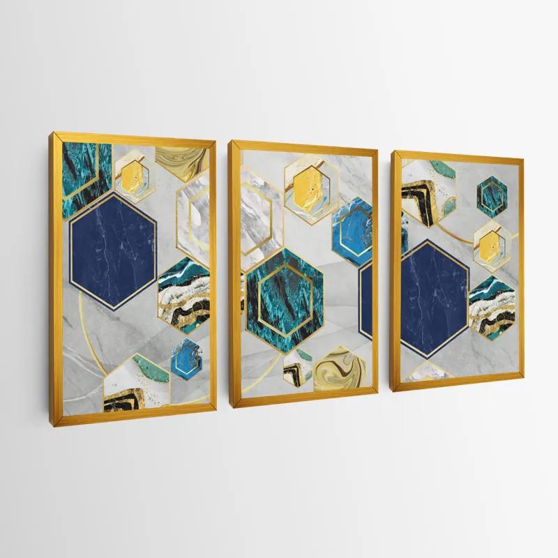 Mehrteiliges Leinwandbild Marble Hexagon mockup 0