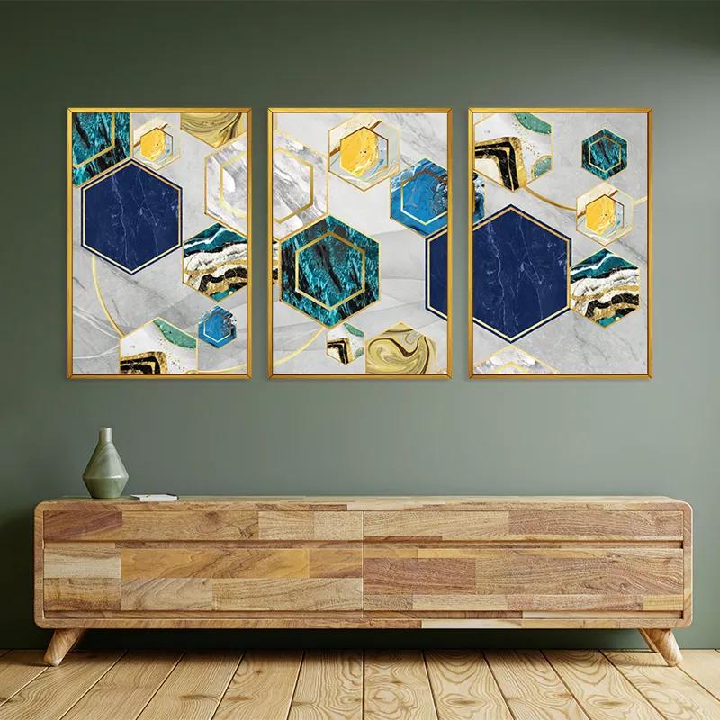 Mehrteiliges Leinwandbild Marble Hexagon mockup 2
