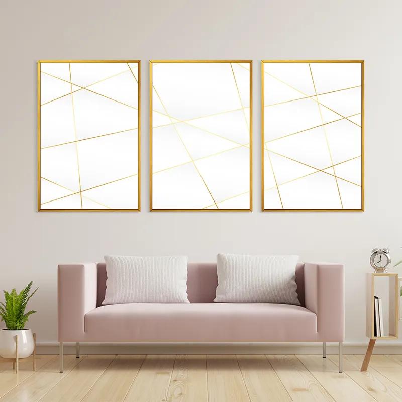 Mehrteiliges Leinwandbild Gold Lines mockup 3
