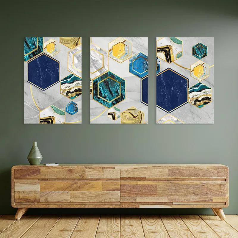 Mehrteiliges Leinwandbild Marble Hexagon mockup 2