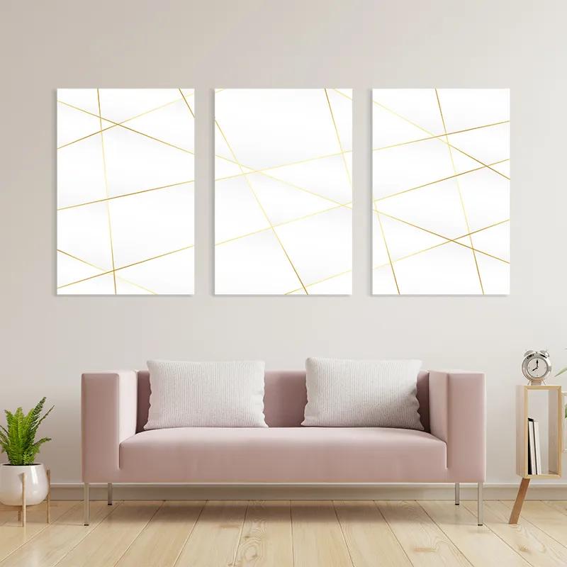 Mehrteiliges Leinwandbild Gold Lines mockup 3