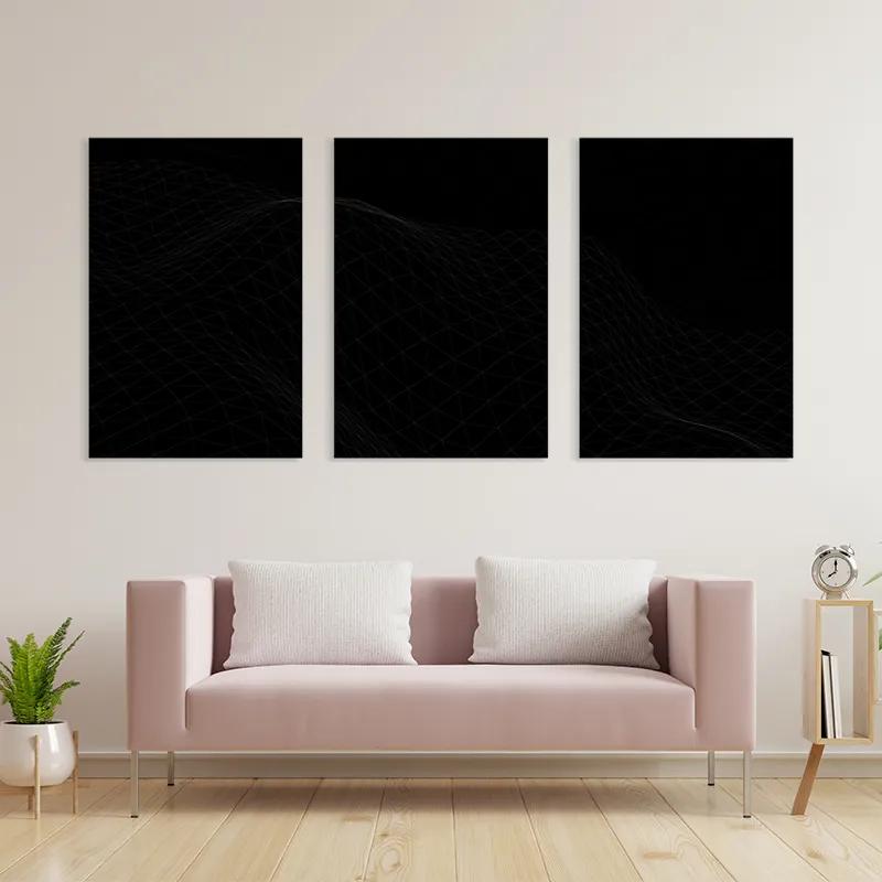 Mehrteiliges Leinwandbild Triangle Wave mockup 3