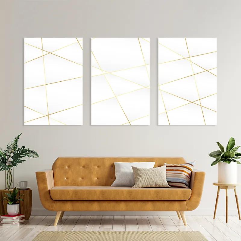 Mehrteiliges Leinwandbild Gold Lines mockup 4