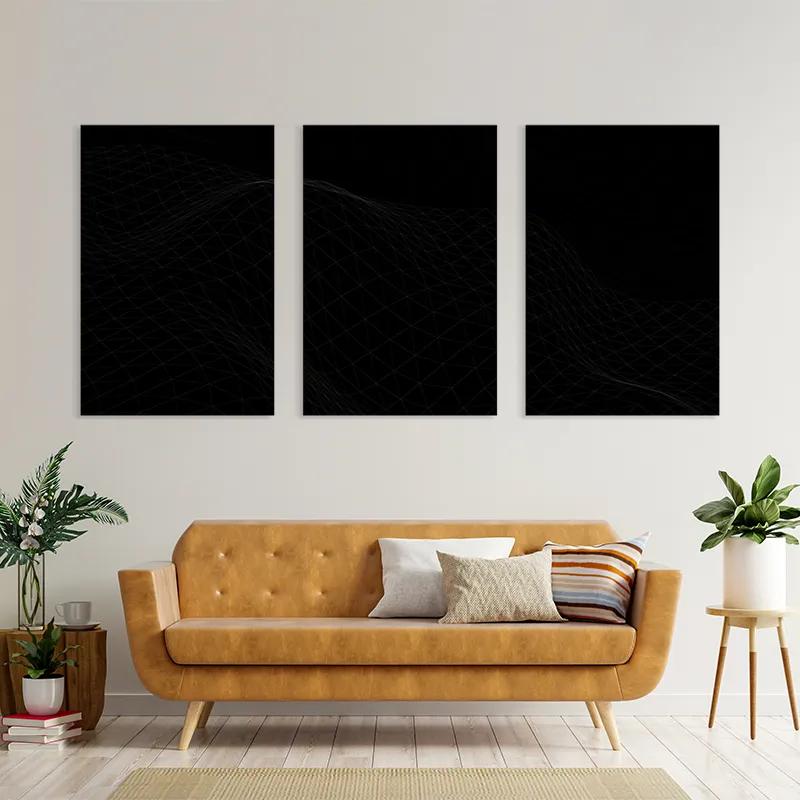 Mehrteiliges Leinwandbild Triangle Wave mockup 4