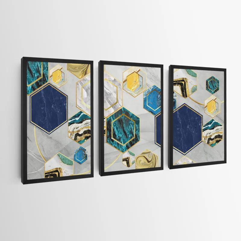 Mehrteiliges Leinwandbild Marble Hexagon mockup 0