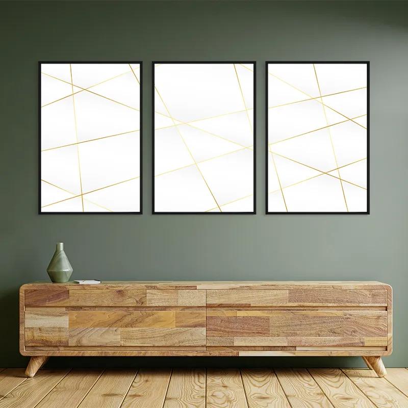 Mehrteiliges Leinwandbild Gold Lines mockup 2