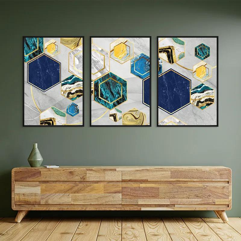 Mehrteiliges Leinwandbild Marble Hexagon mockup 2